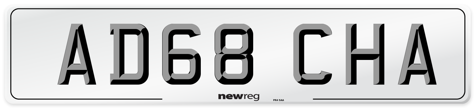 AD68 CHA Number Plate from New Reg